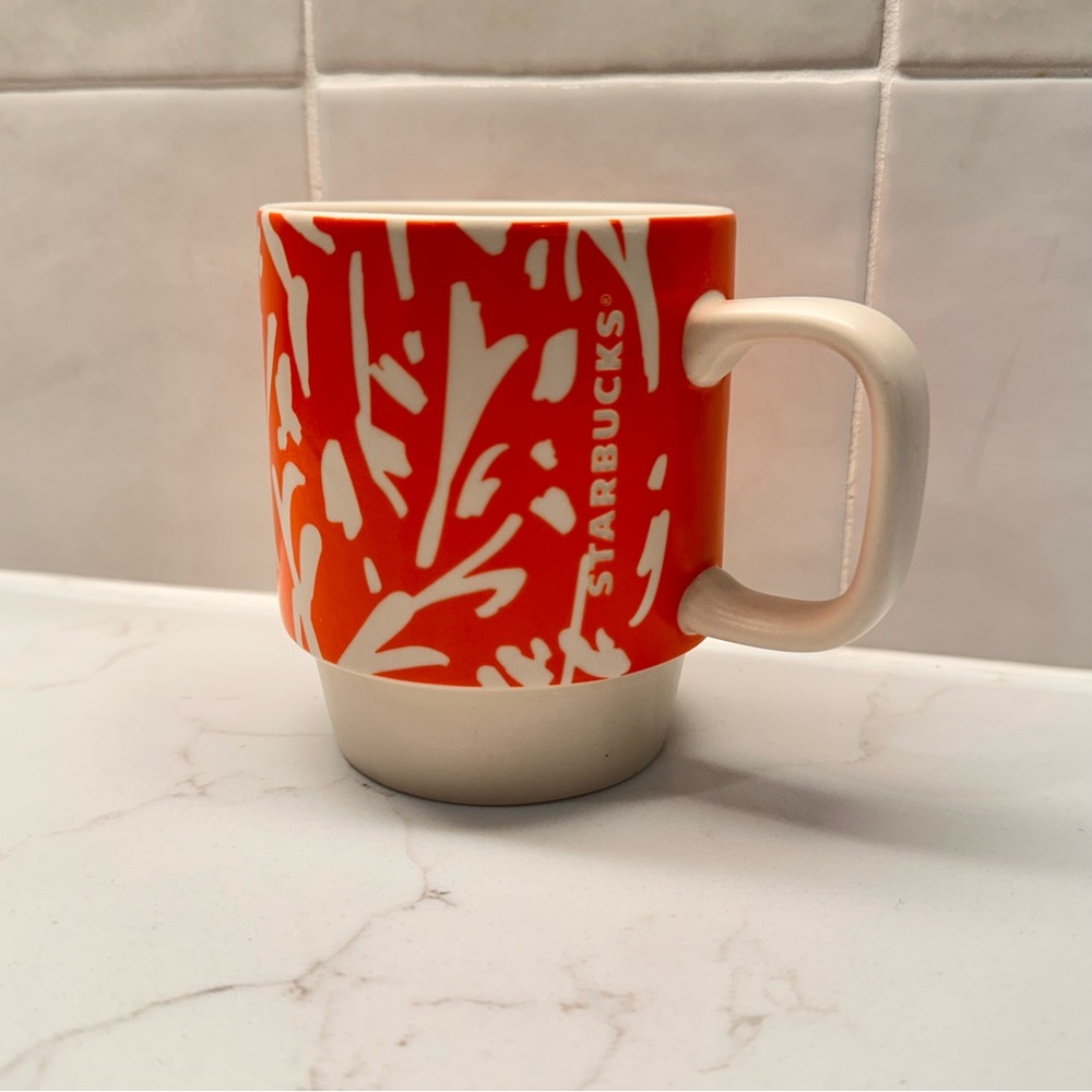 Starbucks 2016 Orange Floral Mug